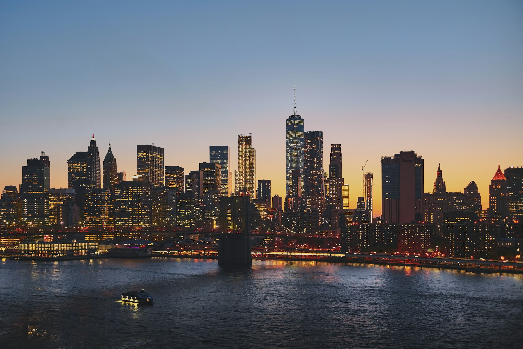 New York City skyline at night